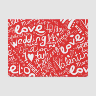 Valentine's Day Multi Word Art Tissue Paper