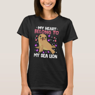 Valentines Day My Heart Belong to My Sea Lion Boys T-Shirt