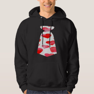 Valentines Day Neck Tie Heart Youth Kids Boys Men Hoodie