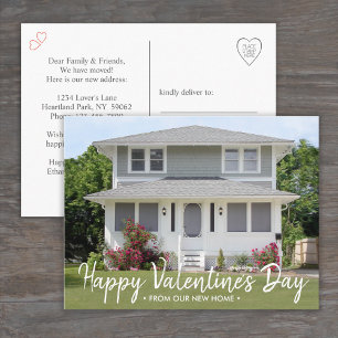 Valentine's Day New Address Home Photo Handwritten Announcement Postcard