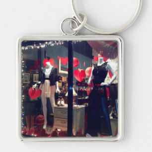Valentine's Day New York Boutique Window Hearts Key Ring