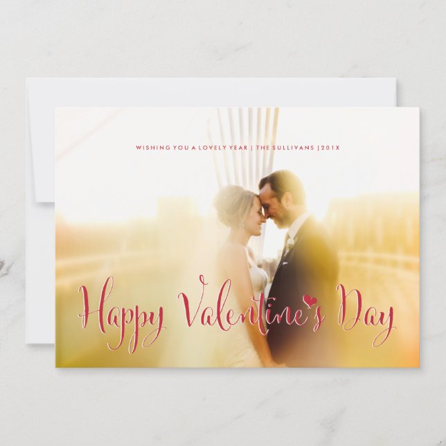 Valentine's Day Newly Weds Photo Card Die Cut (Front)