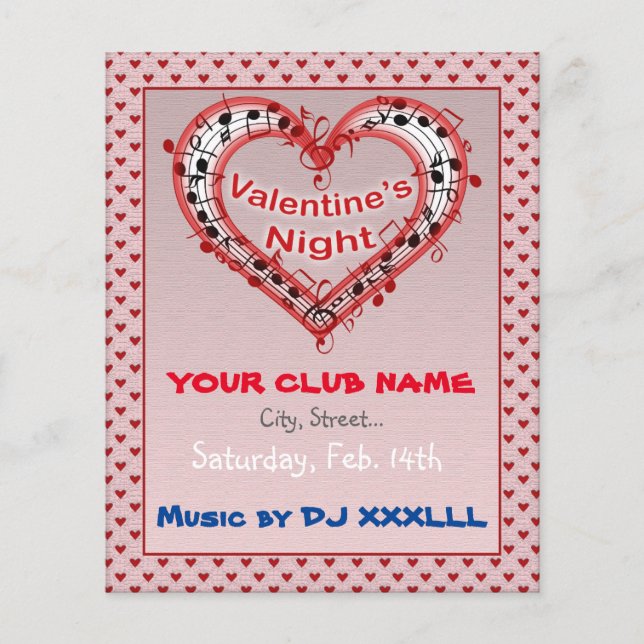 Valentine's Day, Night, Party Flyer (Front)