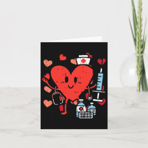 Valentines Day Nurse Heart Funny Nursing Scrub Top Card