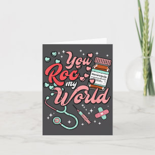 Valentines Day Nurse You Roc My World Scrub Top Wo Card