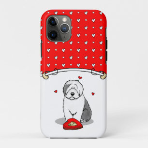 Valentine's Day Old English Sheepdog Grey 1 Cute iPhone 11 Pro Case