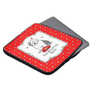 Valentine's Day Old English Sheepdog Grey 1 Cute Laptop Sleeve