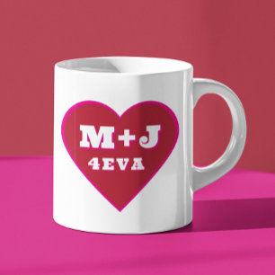 Valentines Day Old School Initials Coffee Mug
