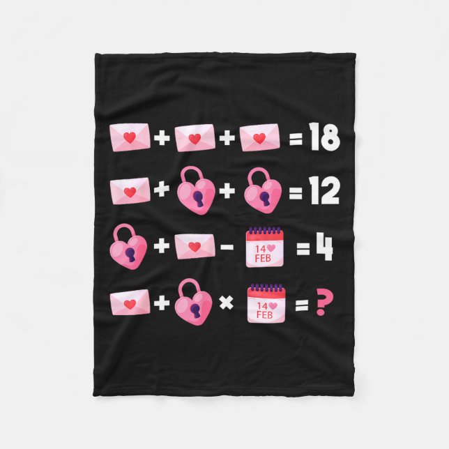 Valentines Day Order Of Operations Valentines Math Fleece Blanket (Front)