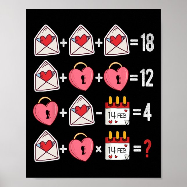 Valentines Day Order Of Operations Valentines Math Poster (Front)