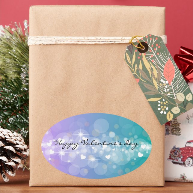 Valentine's day oval sticker (Holiday)