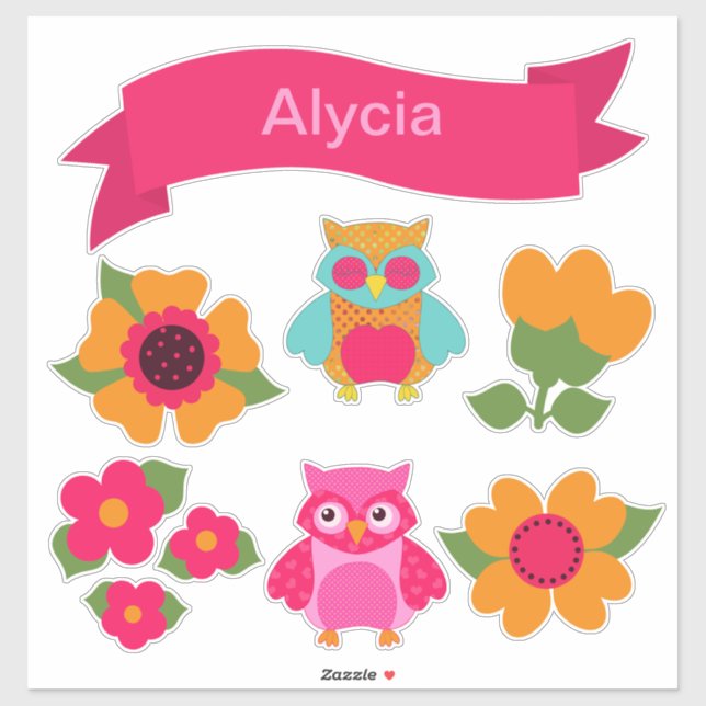 Valentine's Day Owls and Banner Customise It (Sheet)