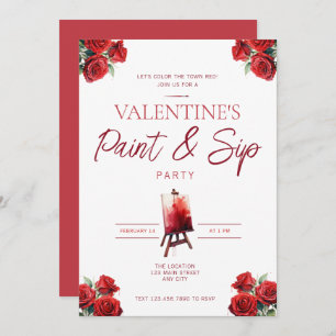Valentine's Day Paint and Sip Party Invitation