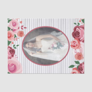 Valentine's Day Painterly Roses Personal Photo Tissue Paper