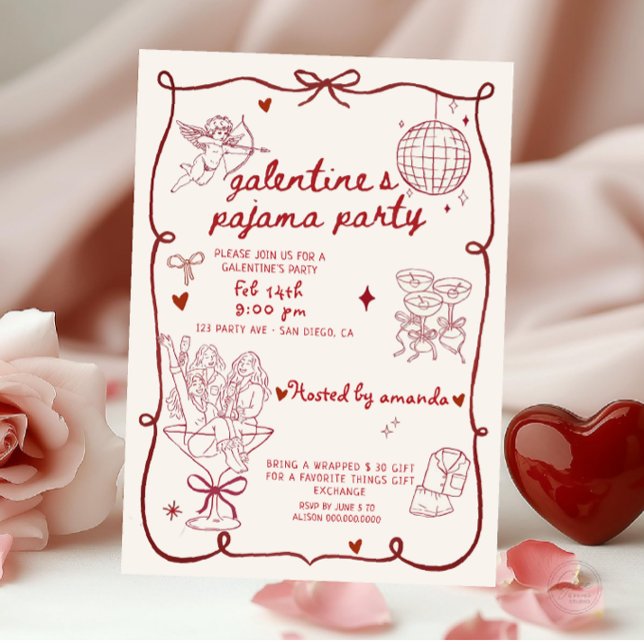 Valentine's Day Pajama Party Invitation (Creator Uploaded)