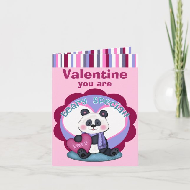 Valentine's Day Panda Bear Greeting Card (Front)