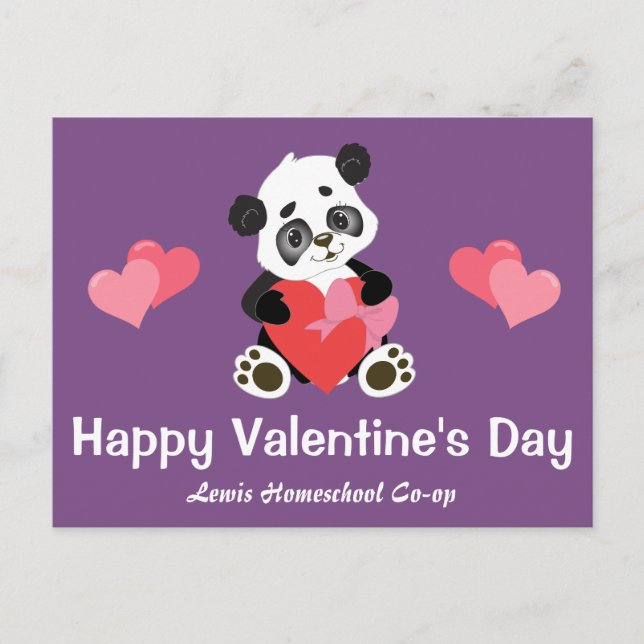 Valentine's Day Panda from Your Homeschool Co op Postcard (Front)