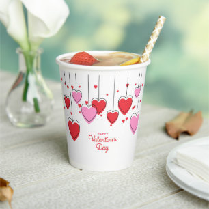 Valentine's Day Paper Cup - Heart Strings