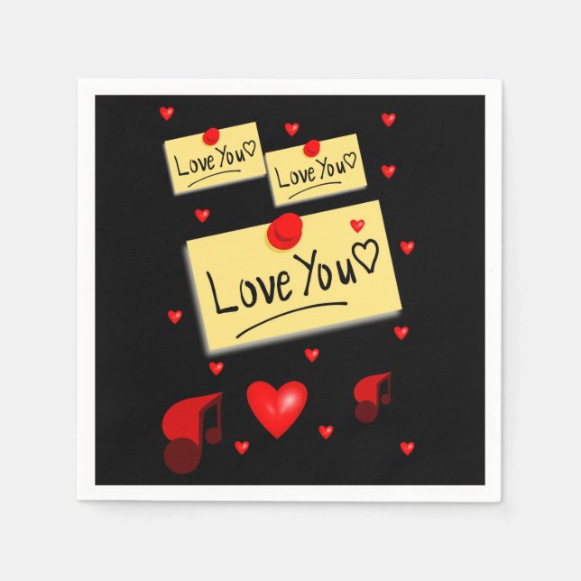 Valentine's Day Paper Napkins (Front)