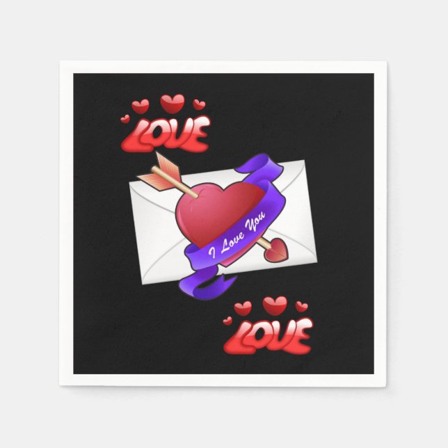 Valentine's Day Paper Napkins (Front)