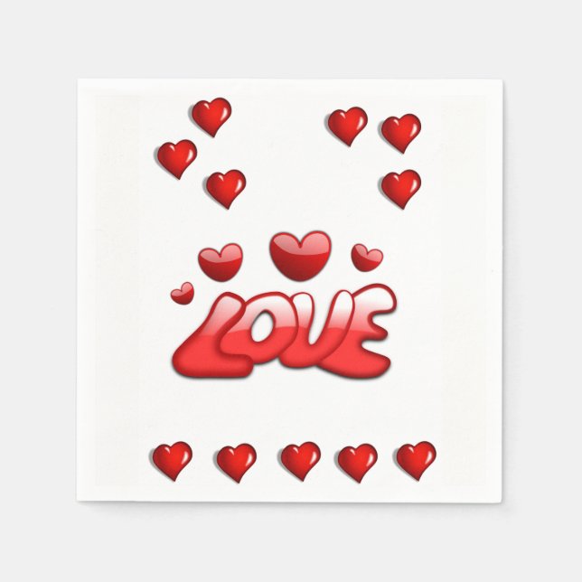 Valentine's Day Paper Napkins (Front)