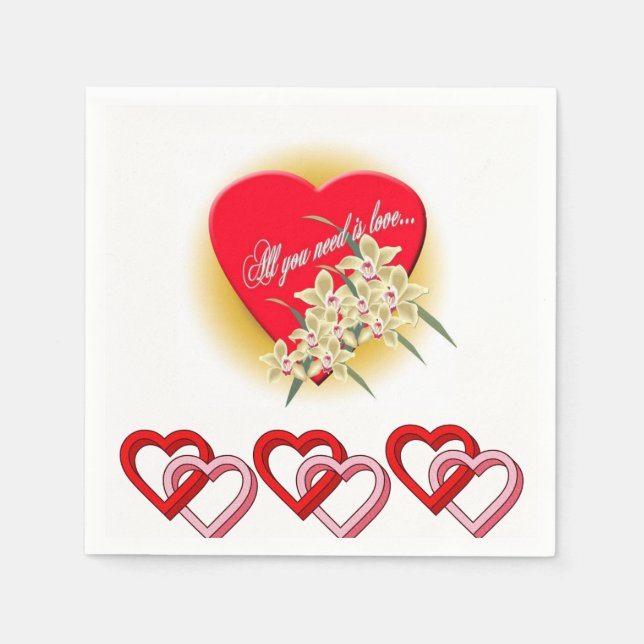 Valentine's Day Paper Napkins (Front)