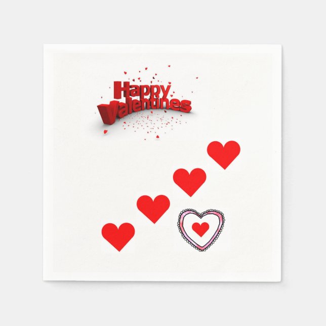 Valentine's Day Paper Napkins (Front)