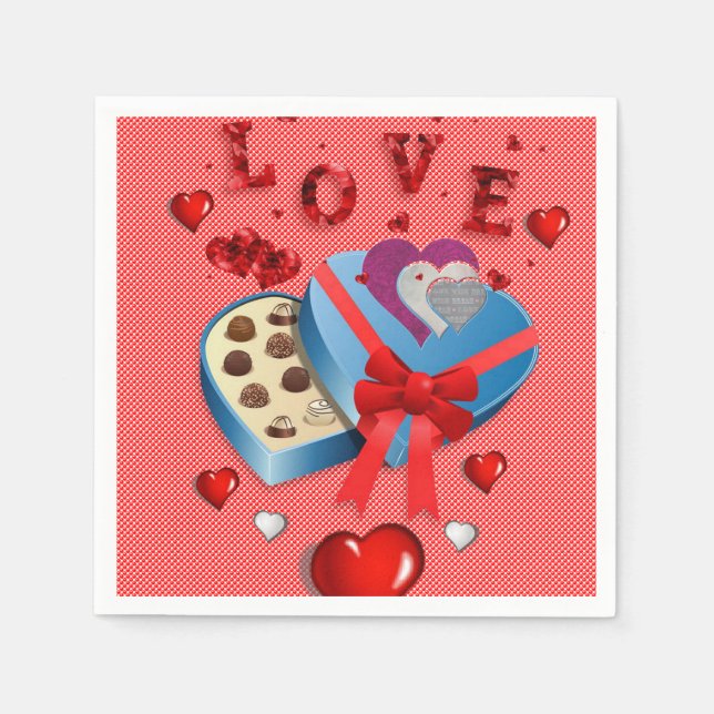 Valentine's Day Paper Napkins, Love Napkin (Front)