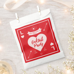 Valentine's Day Party Heart and Love Red Favour Bag