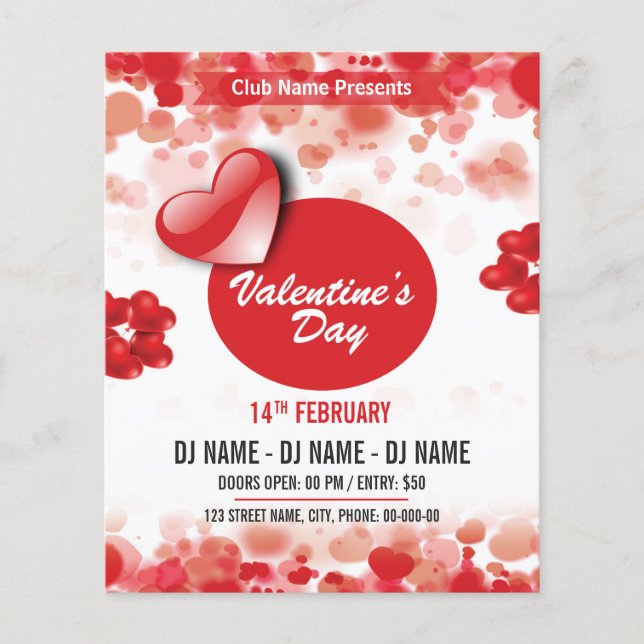 Valentine's Day Party Invitation Flyer (Front)