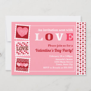 Valentine's Day Party Invitation, Kid Heart Invitation