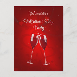 Valentine's Day Party Invitation Postcard