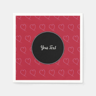 Valentines Day Party Scribble Hearts Napkin