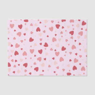 Valentine's Day Pastel Red and Pink Hearts  Tissue Paper
