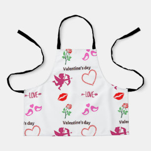 Valentine's day pattern on white apron