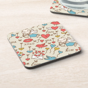 Valentine's Day Pattern with Cupid Coaster
