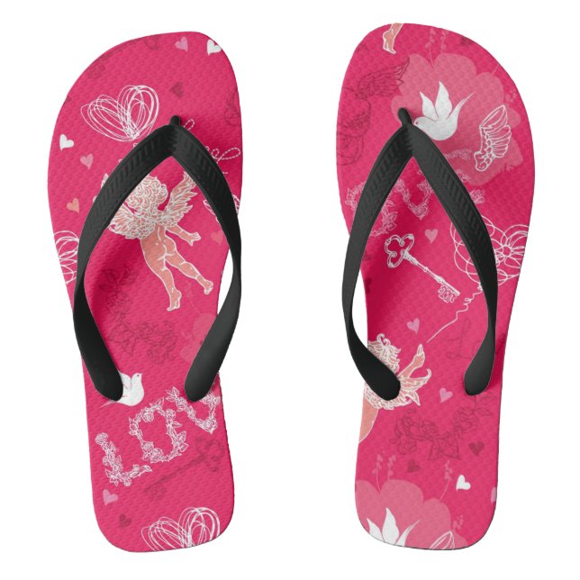 Valentine's Day  Pattern With Cupid Thongs (Footbed)