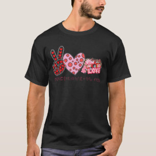 Valentine's Day Peace Sign Love 60's 70's Hippie T-Shirt