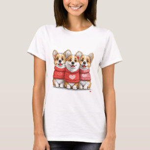 Valentines Day Pembroke Welsh Corgi Dogs T-Shirt