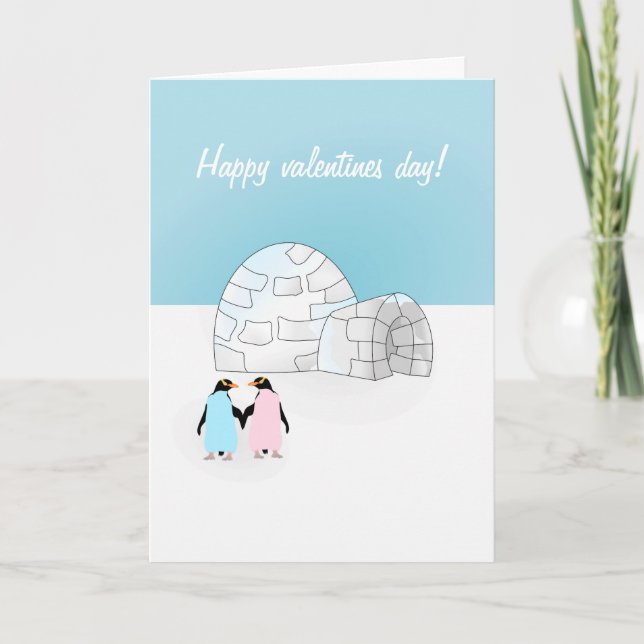 Valentines day Penguin card (Front)