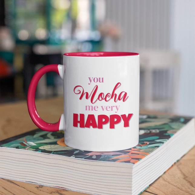 Valentine's Day Personalised Cute Mug (Valentine's day custom two tones typography mug.)