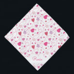 Valentine's Day Personalised Pet Bandanna<br><div class="desc">This custom pet bandanna features a whimsical illustrated pattern of pink and purple hearts connected by swirling lines. Add your pet's name for a personal touch. A cute and festive accessory for your pet during the Valentine's season!</div>