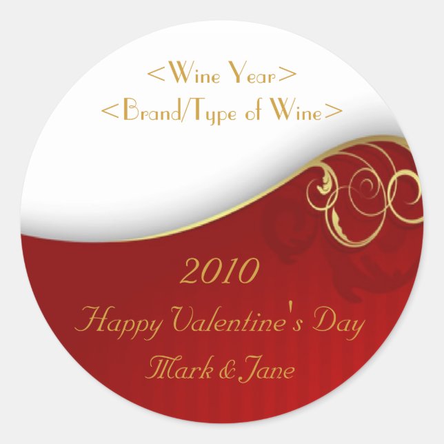 Valentine's Day Personalised Wine Label (Front)