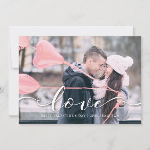 Valentines Day Photo Card - Pink Love