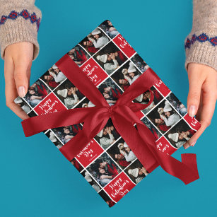 Valentines Day Photo Collage Wrapping Paper