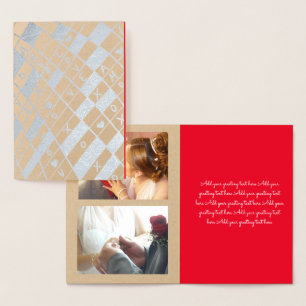 Valentines Day Photo Hand Drawn Love Doodle Foil Card