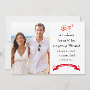 Valentines Day Photo Save the Date with Love and H