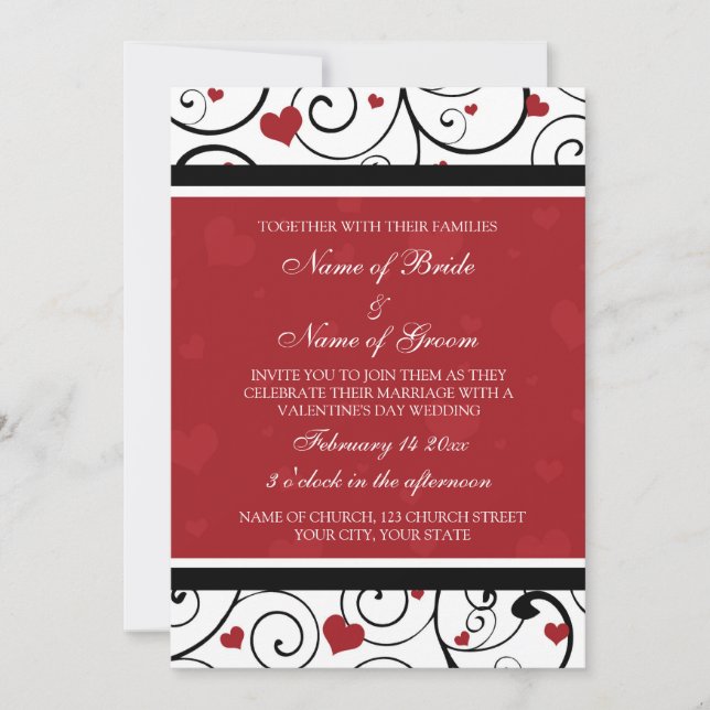 Valentine's Day Photo Wedding Invitation Cards (Front)