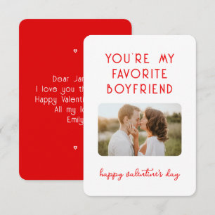 Valentine's Day Photo You're My Favourite Boyfrien Card