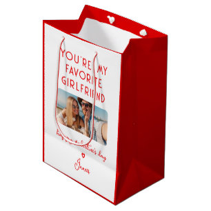 Valentines Day Photo You're My Favourite Girlfrien Medium Gift Bag